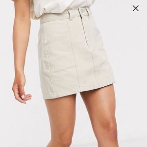 NWT Pull&Bear beige denim mini skirt